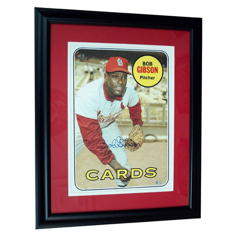 Autographed Bob Gibson 1969 Topps Baseball Blow Up Card 10x14