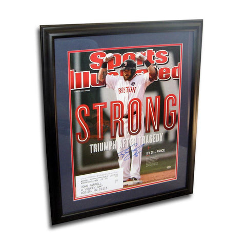 Autographed Jonny Gomes 16-by-20 inch framed Sports Illustrated Boston Strong cover.