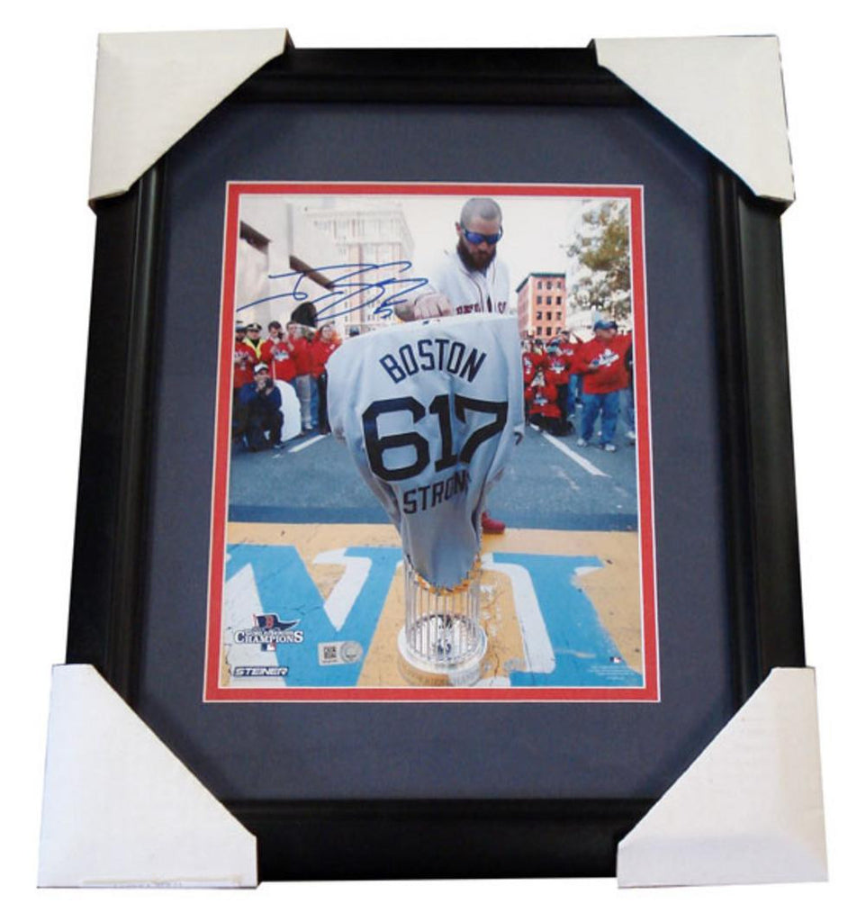 Autographed Jonny Gomes 8x10 Framed Boston Marathon Finish Line Photo