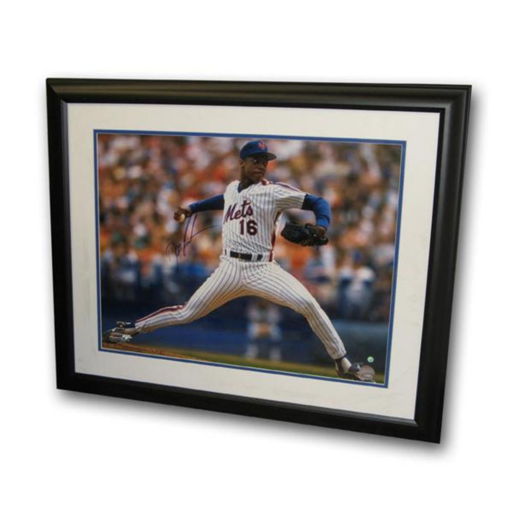 Autographed Dwight Doc Gooden 16X20 Framed Photo Horizontal (MLB Authenticated)