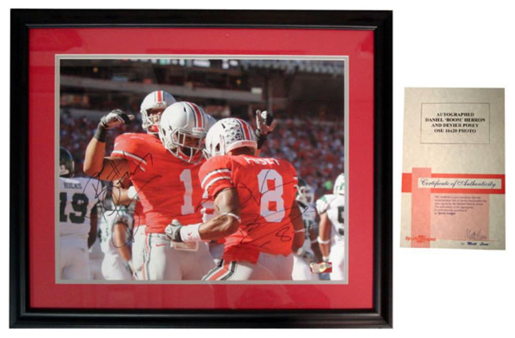 Autographed Daniel Herron And DeVier Posey 16x20 Framed Photo