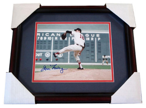 Autographed Jim Lonborg 8x10 framed photograph. This photo is from game 2 of the 1967 World Series in which Jim threw a complete game 1 hitter.