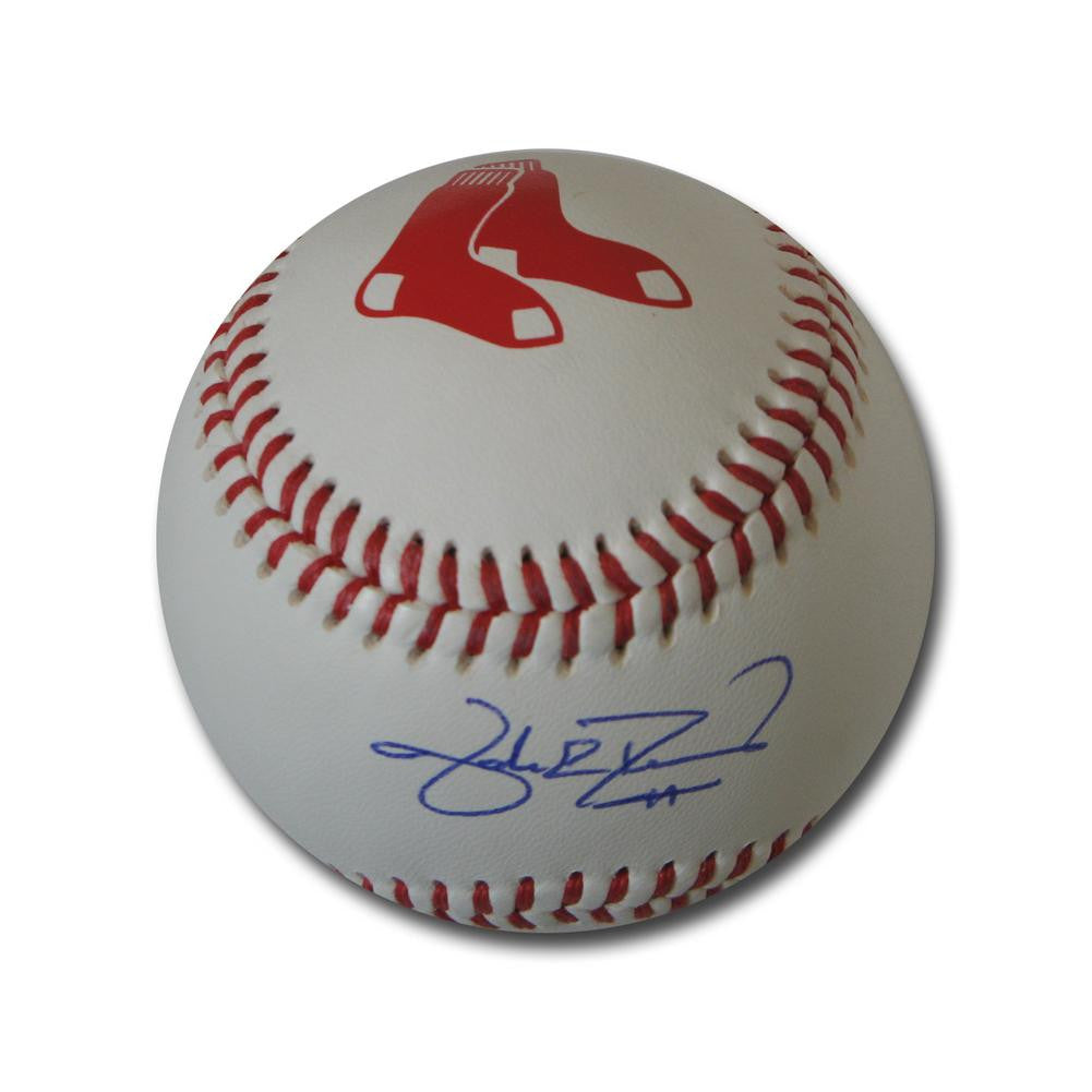 Autographed Jake Peavy Leather Boston Red Sox logo Baseball.