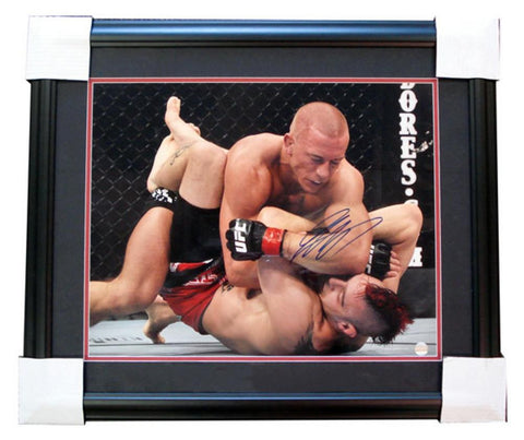 Autographed George St. Pierre 16X20 UFC framed photo