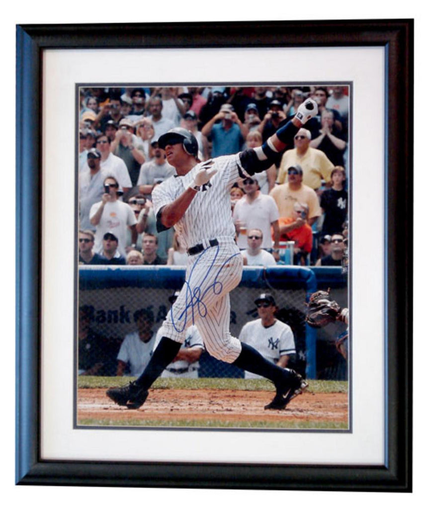 Alex Rodriguez Autographed Action Framed Photo