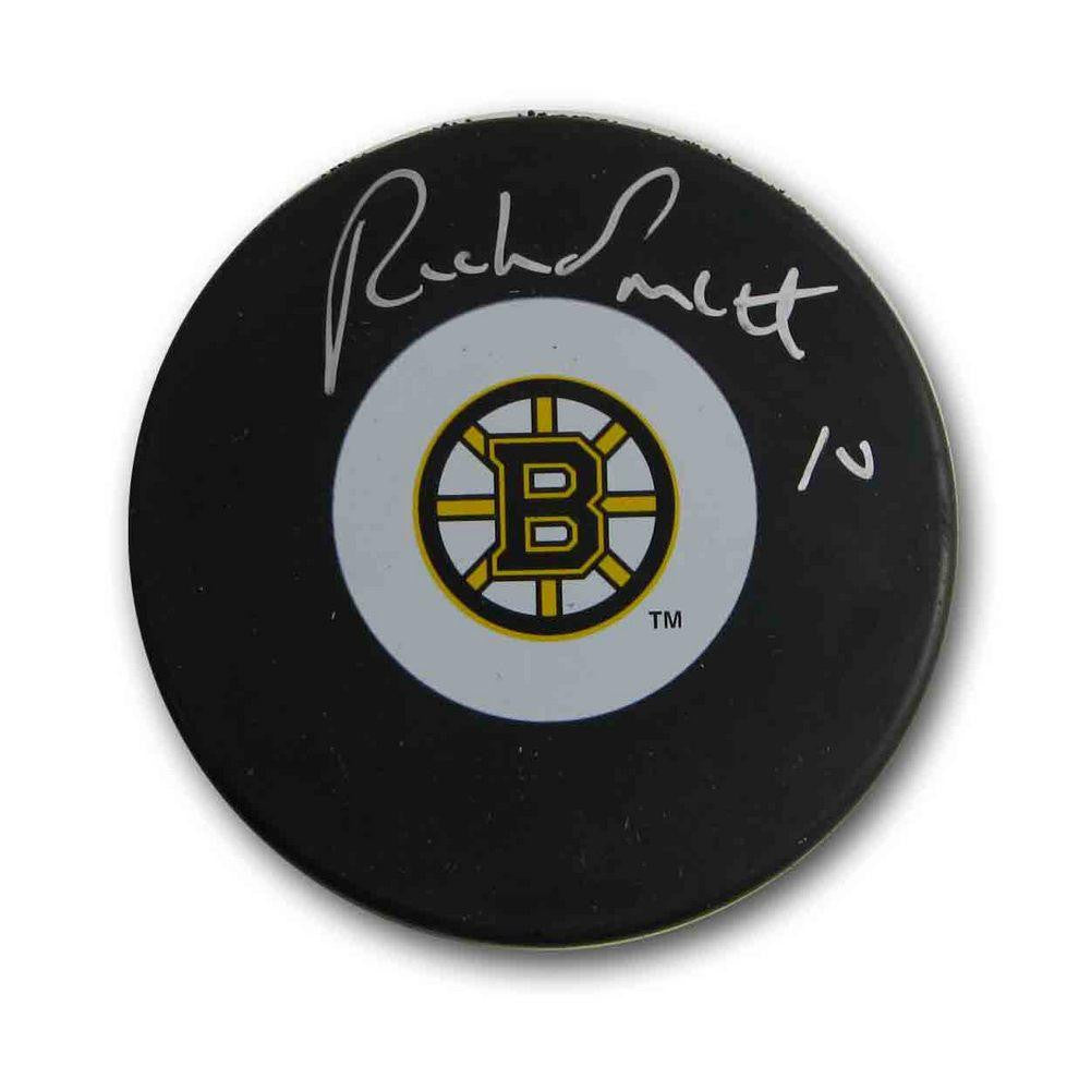 Autographed Rick Smith Boston Bruins Puck