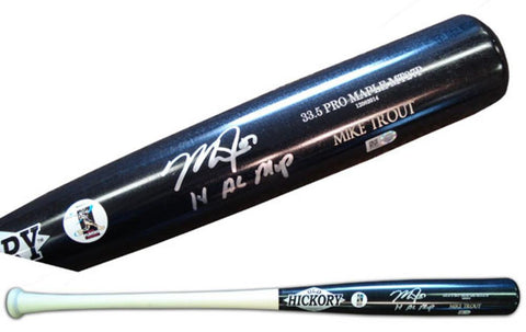 Autographed Mike Trout Bat with 2014 AL MVP Inscription