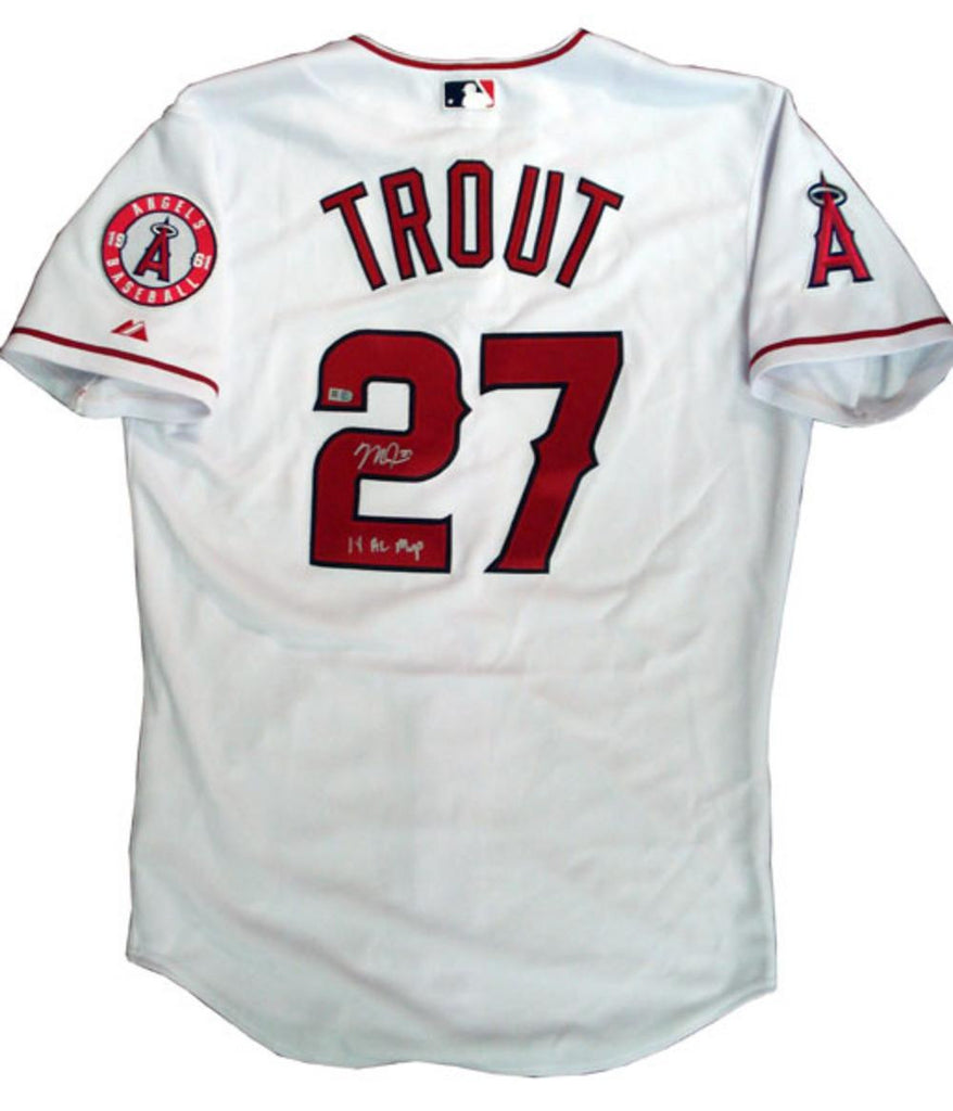 Autographed Mike Trout Anaheim Angels Jersey Inscribed MVP
