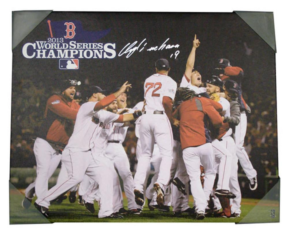 Koji Uehara Autographed 16x20 2013 World Series Celebration Canvas