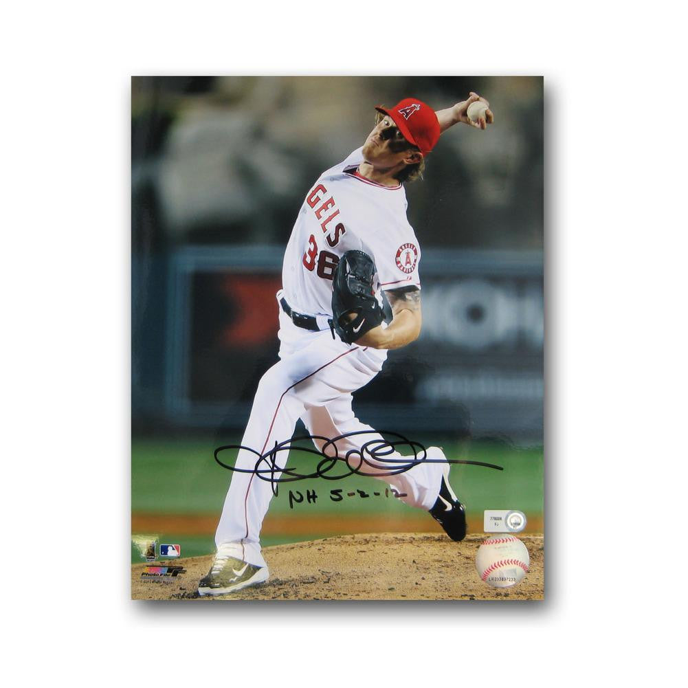 Autographed Jered Weaver 8X10 Inch Photo Inscribed No Hitter 5-2-12 (MLB Authenticated)