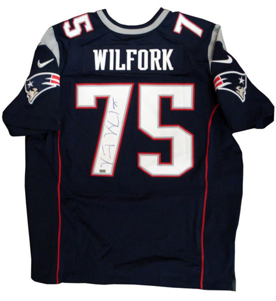 Autographed Vince Wilfork New England Patriots Authentic Blue Jersey