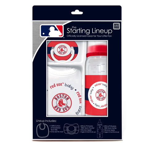 Boston Red Sox Bib, Bottle & Pacifier Gift Set