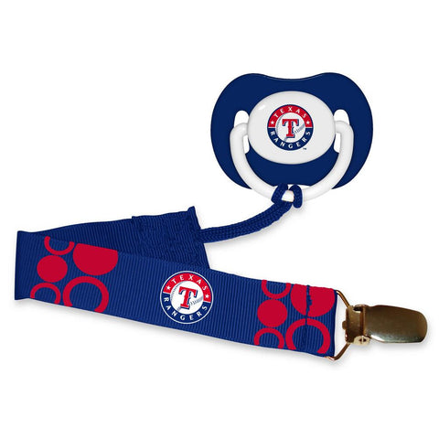 Pacifier With Clip - Texas Rangers