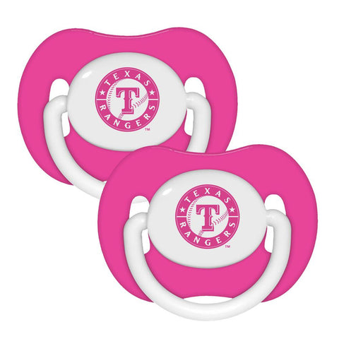 2 Pack Pink Pacifiers - Texas Rangers