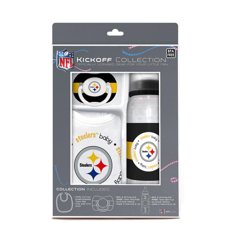 Pittsburgh Steelers Bib, Bottle & Pacifier Gift Set