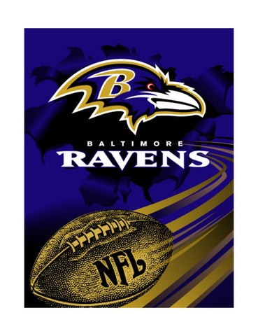 NFL Baltimore Ravens 60x80 Royal Plush Raschel Throw Blanket