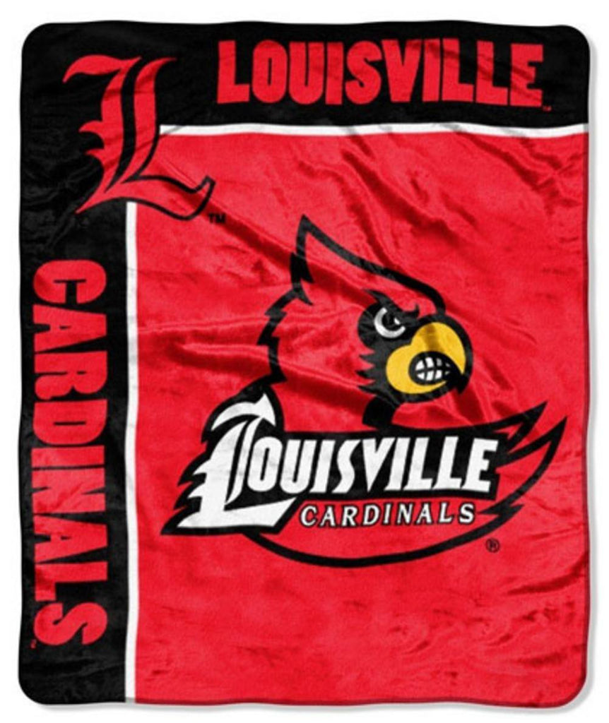 NCAA Louisville Cardinals School Spirit Royal Plush Raschel Throw Blanket  50x60-Inch