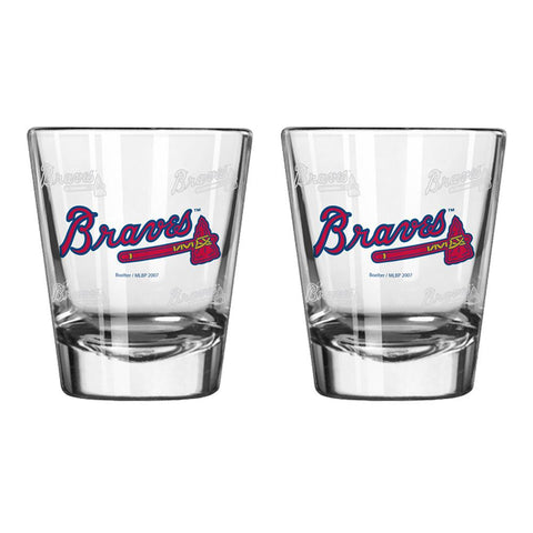 Atlanta Braves 2 Pc Satin Etch Shot Glass Set