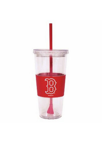 MLB 2013 World Series Champions Boston Red Sox Tumbler With Rubber Sleeve And Stir Straw