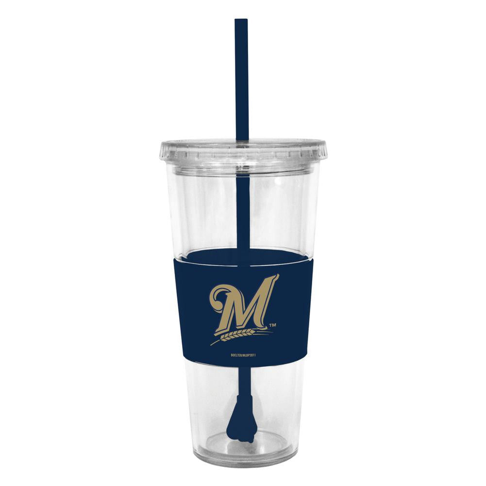 Lidded Cold Cup With Straw - Milwaukee Brewers