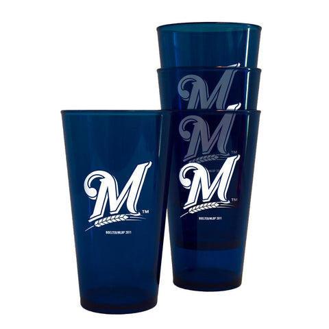 Milwaukee Brewers Plastic Pint Glass Set