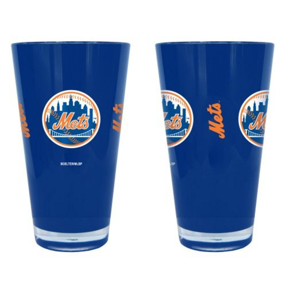 MLB 2 Pack New York Mets Plastic Pint Glasses