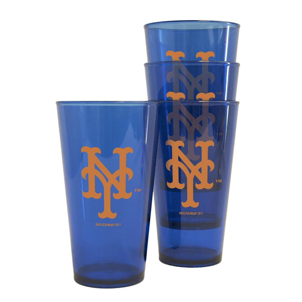 Boelter Plastic Pint Cups 4-Pack - New York Mets
