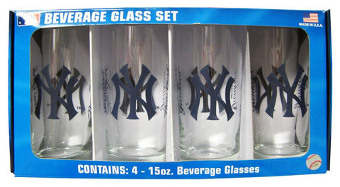 Boelter MLB New York Yankees 4 pack Beverage Glass Set