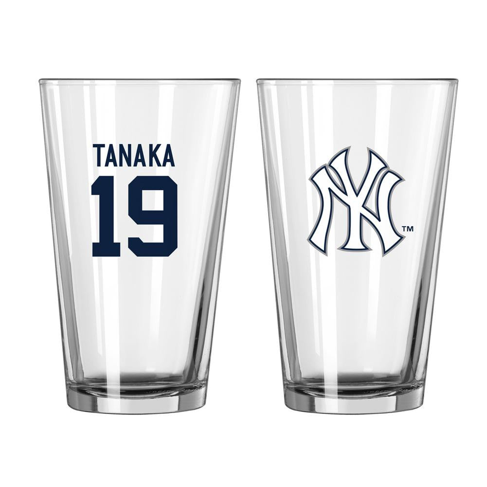 New York Yankees MLB Baseball #19 Masahiro Tanaka Pint Glass