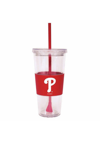 Lidded Cold Cup With Straw - Philadelphia Phillies