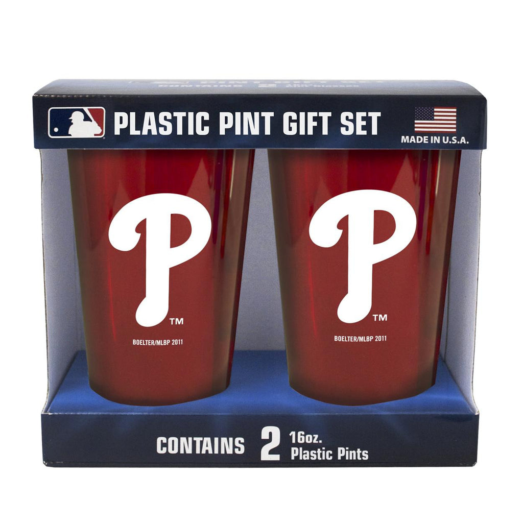Boelter Brand Plastic 16 Ounce Pint Cups (Pack of 2) - Philadelphia Phillies