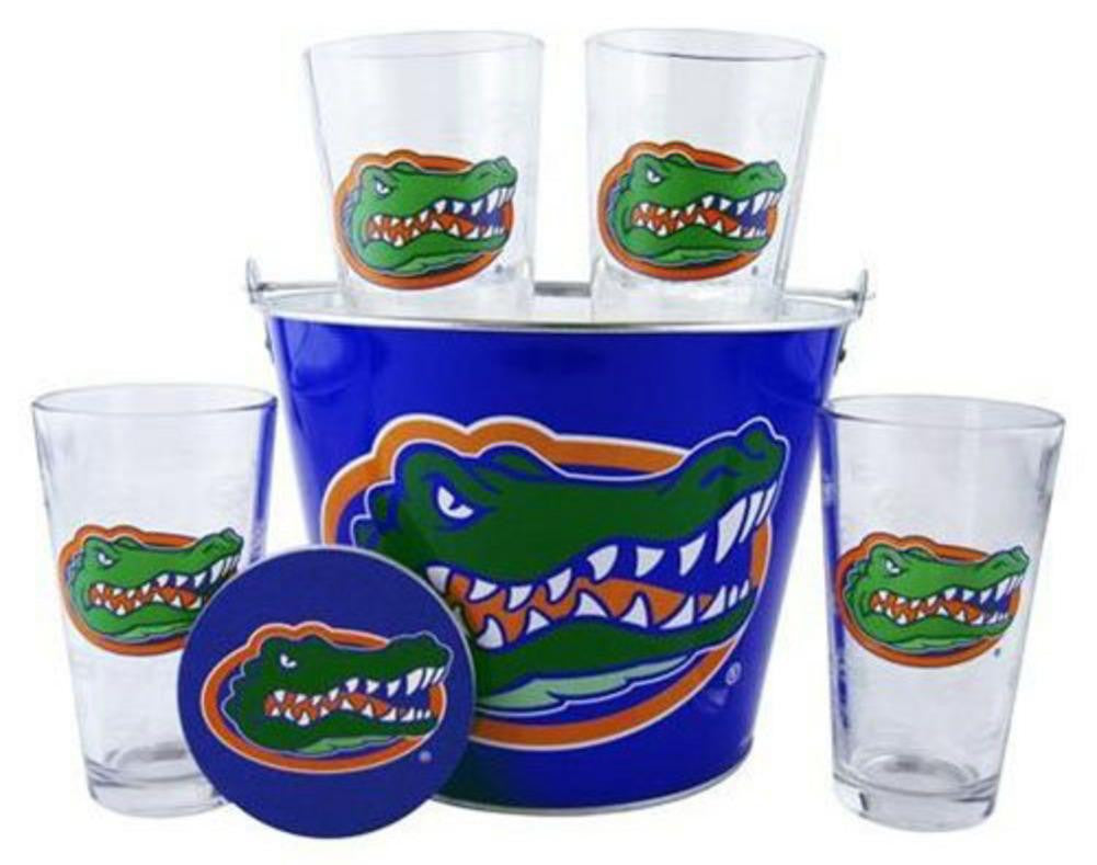 Florida Gators Beer Bucket and Pint Glasses Gift Set