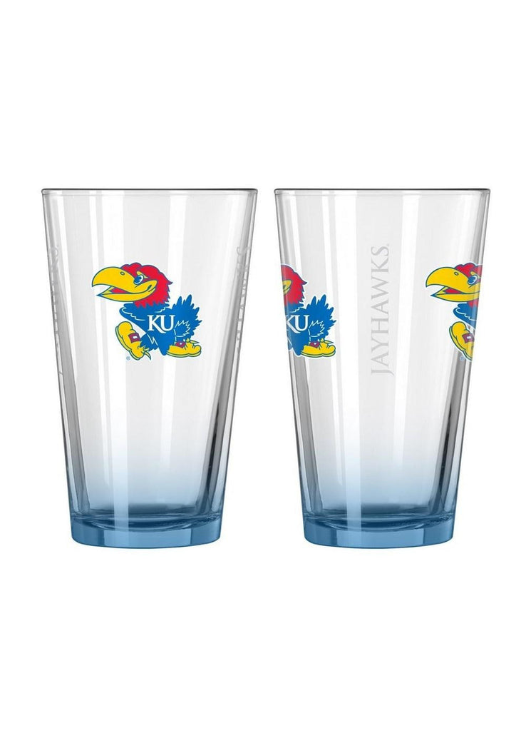 Boelter 16 ounce Elite Pint Glass NCAA Kansas Jayhawks