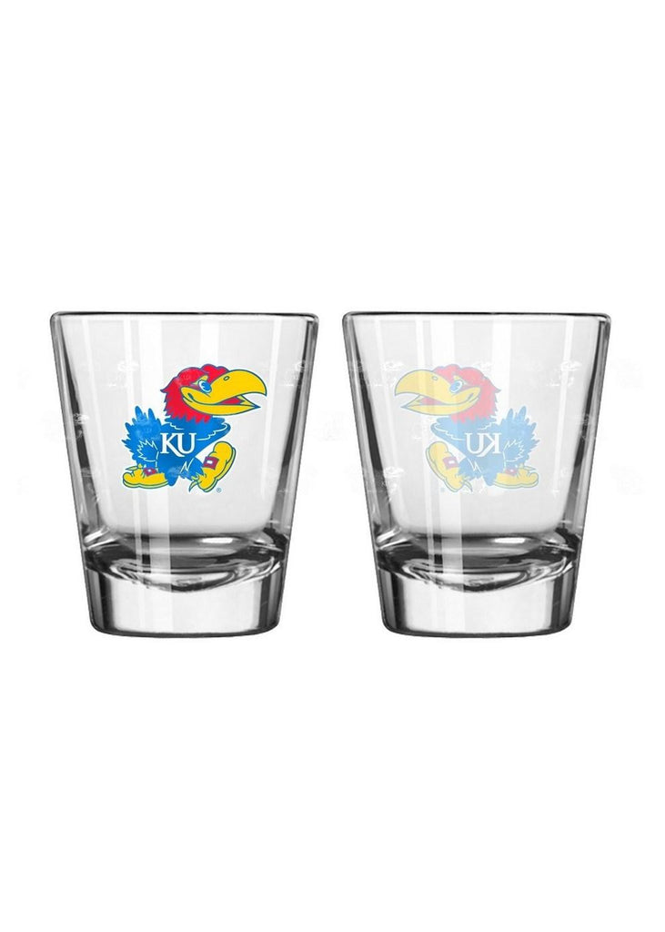 Boelter 2 ounce Satin Etch Shot Glass NCAA Kansas Jayhawks