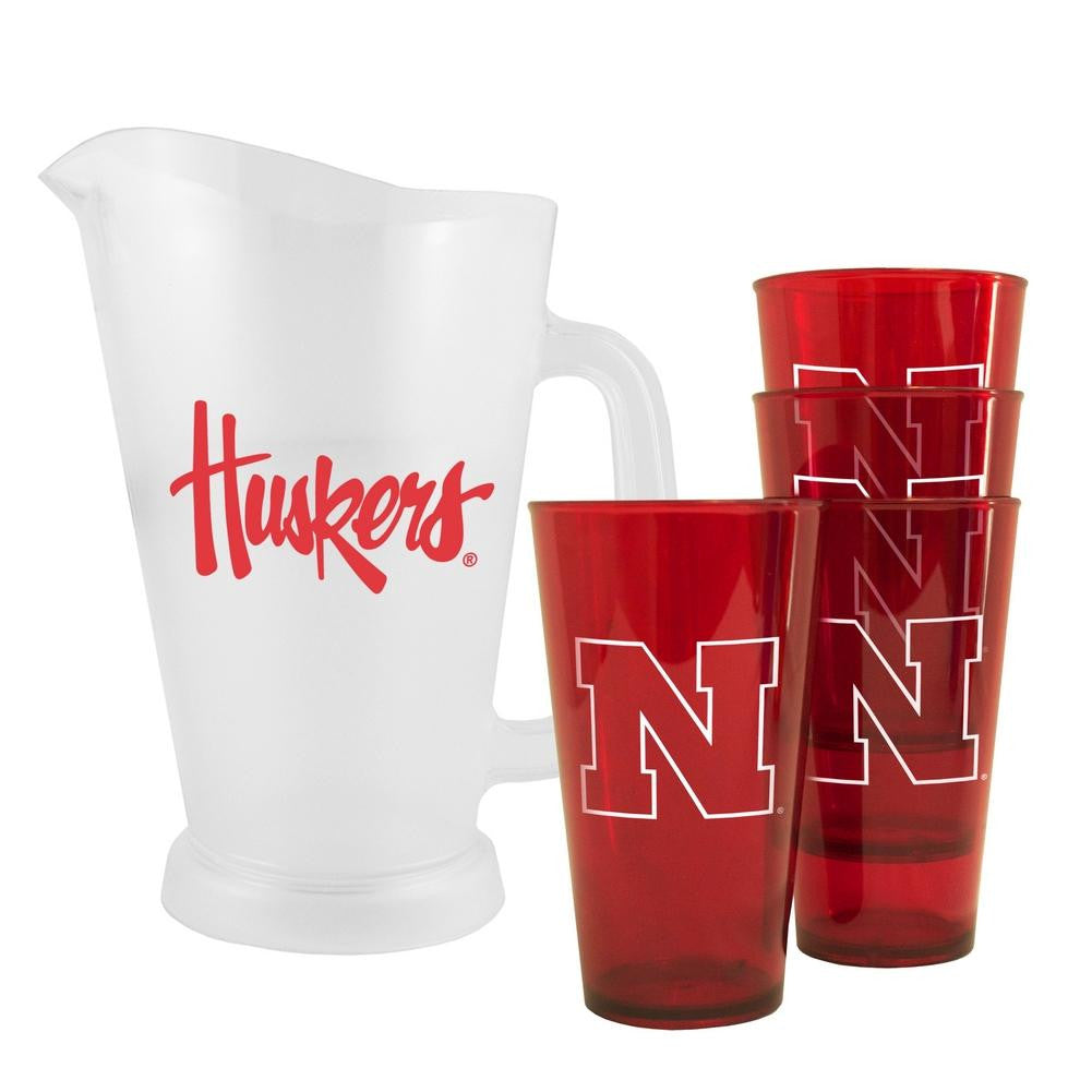 NCAA Nebraska Cornhuskers Plastic Pitcher Tailgate Set