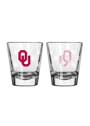 Boelter 2 ounce Satin Etch Shot Glass NCAA Oklahoma Sooners