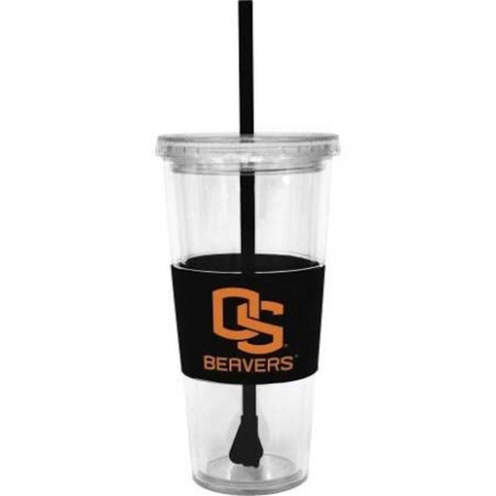 Lidded Cold Cup With Straw Oregon State Beavers
