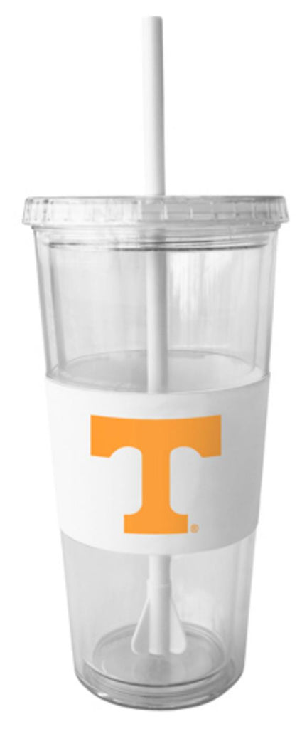 NCAA Tennessee Volunteers 22 Ounce Insulated Tumbler With Rubber Sleeve And Stir Straw