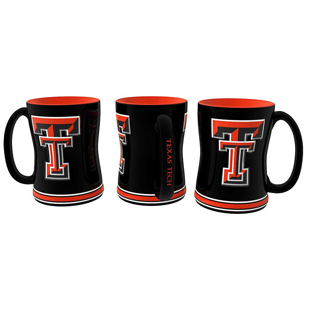 NCAA Texas Tech Red Raiders Black 15oz. Ceramic Relief Mug