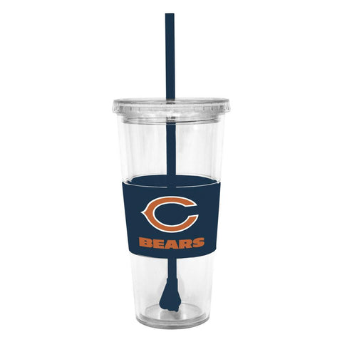 Lidded Cold Cup With Straw - Chicago Bears