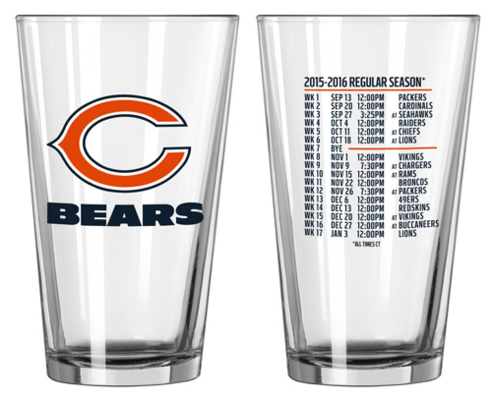 Boelter 2-Pack Schedule Pint Glasses - NFL Chicago Bears
