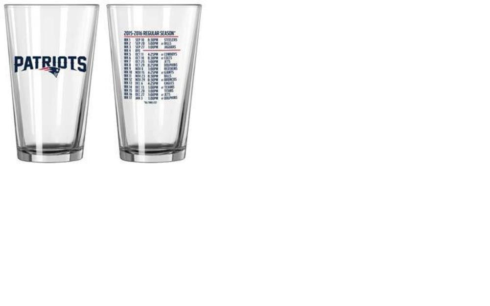 Boelter 2-Pack Schedule Pint Glasses - NFL New England Patriots