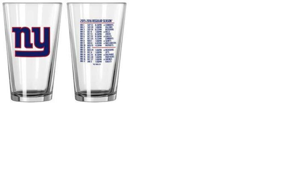 Boelter 2-Pack Schedule Pint Glasses - NFL New York Giants