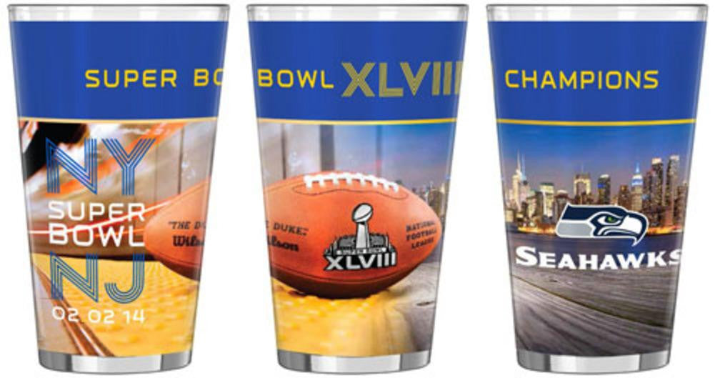 NFL 2014 Super Bowl XLVIII Champion 16-Ounce Sublimated Pint Glass