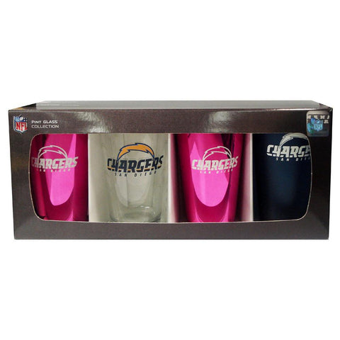 4 Pack Pint Glass NFL - San Diego Chargers