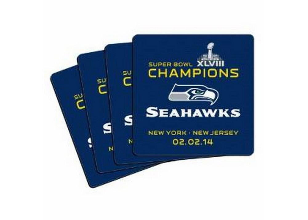 NFL 2014 Super Bowl XLVIII Champion Neoprene Coaster (4-Pack)