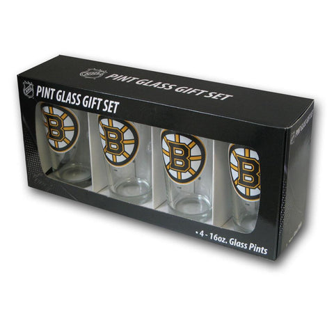 Boelter NHL 4 pk Pint Glass Set Boston Bruins