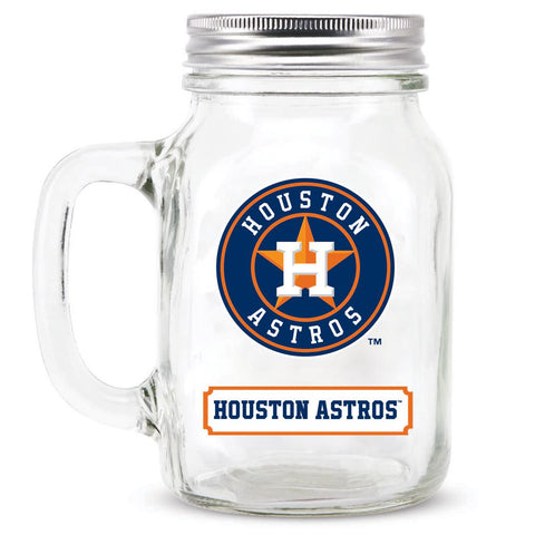 MLB Houston Astros Mason Glass Jar with Lid