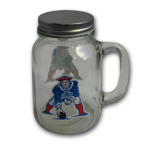New England Patriots Throwback Mason Jar