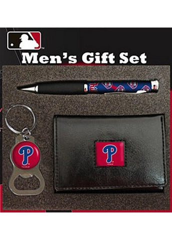 Philadelphia Phillies Tri-Fold Wallet with Pen & Keychain Gift Set